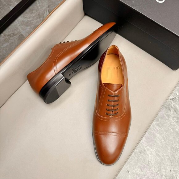 Dunhill Classic Business Pointed Leather Shoes Orange main image 10